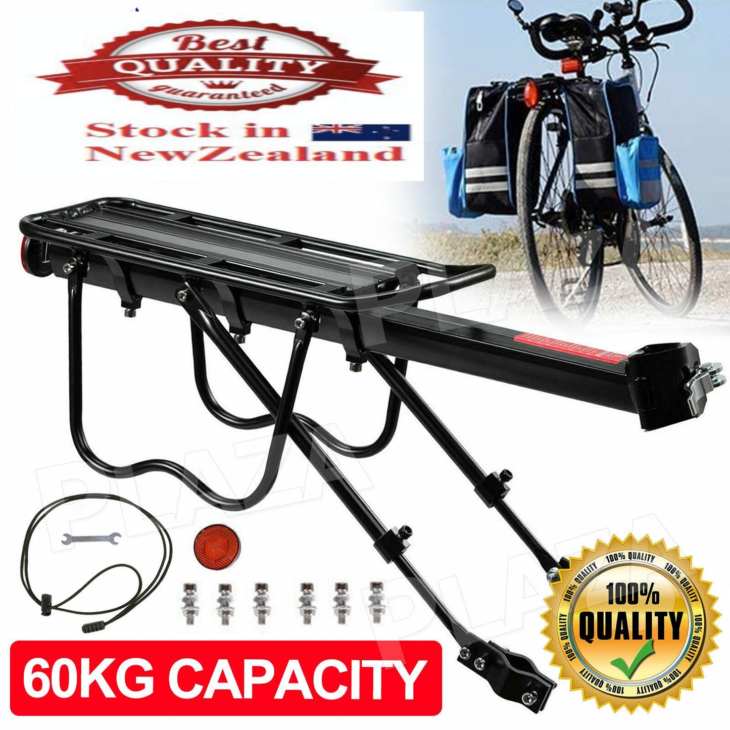 Bike Rear Rack Seat Luggage Carrier Bicycle Mountain Mount Pannier Black