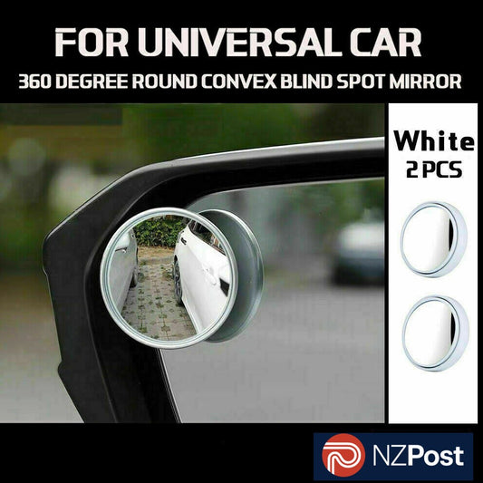 2x Blind Spot Car Mirror 360  Wide Angle Adjustable Rear Side View Convex White