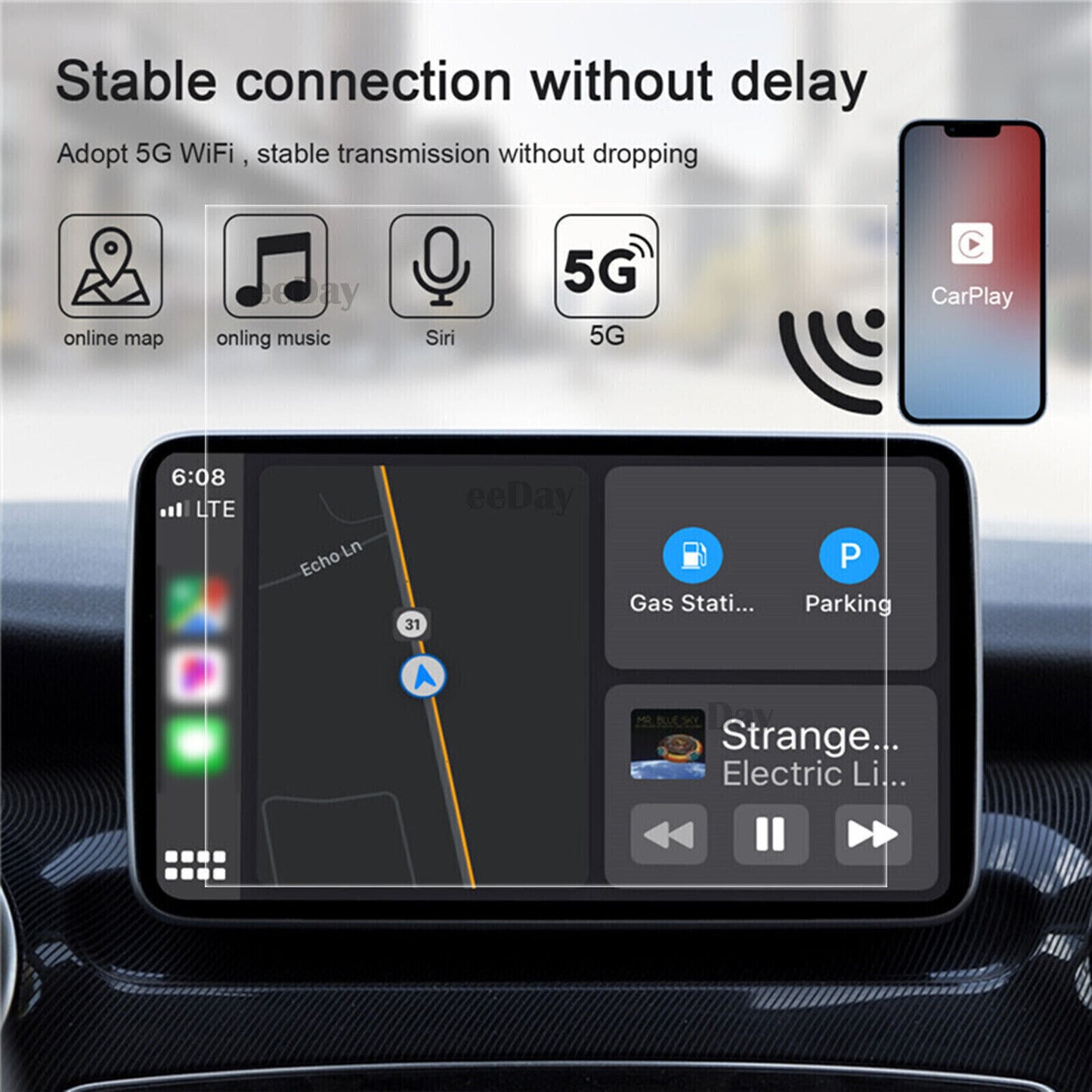 USB Wireless CarPlay Adapter Dongle For Apple iOS Car Auto Navigation Player NEW
