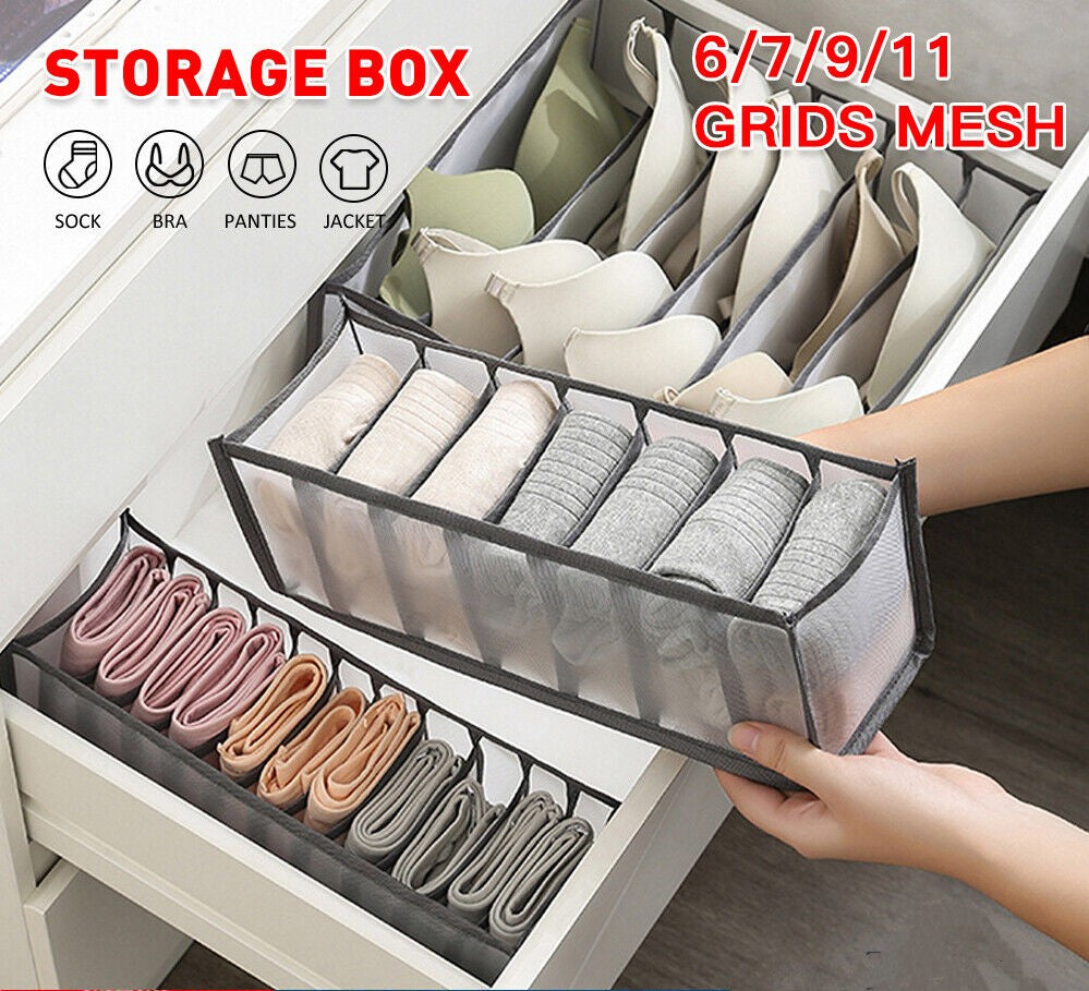 Grids Drawer Organiser Divider Jeans Sock Underwear Storage Closet Wardrobe