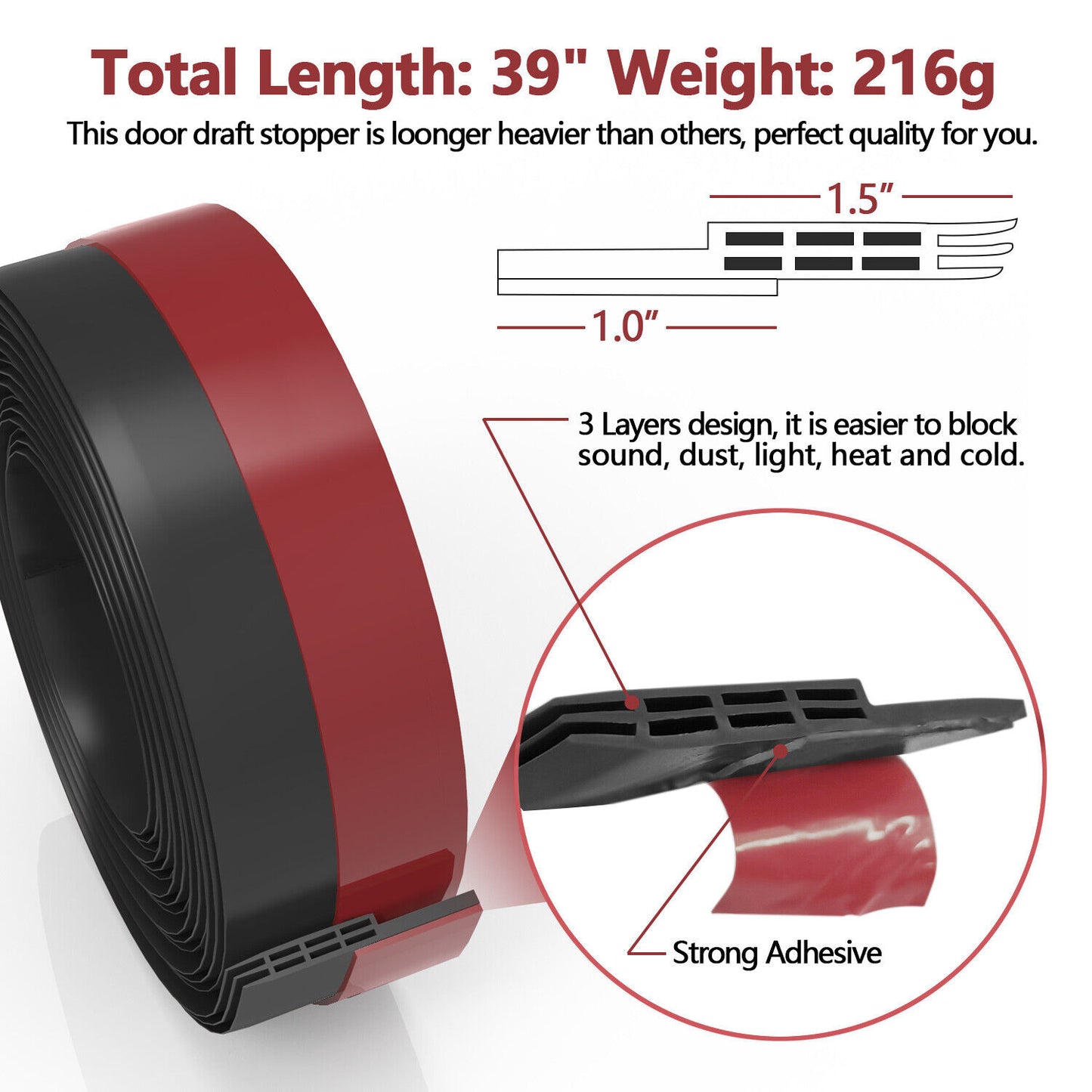 Soundproof Windproof Under Door Draft Insect Stopper Control Door Seal Strip