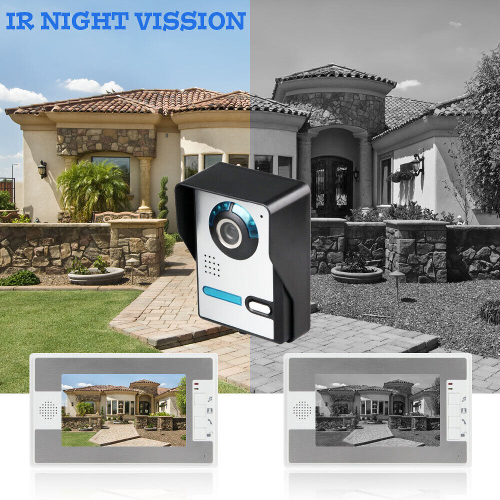 Video Doorbell Intercom 7"Color Door Phone Security System Night Vision +Monitor