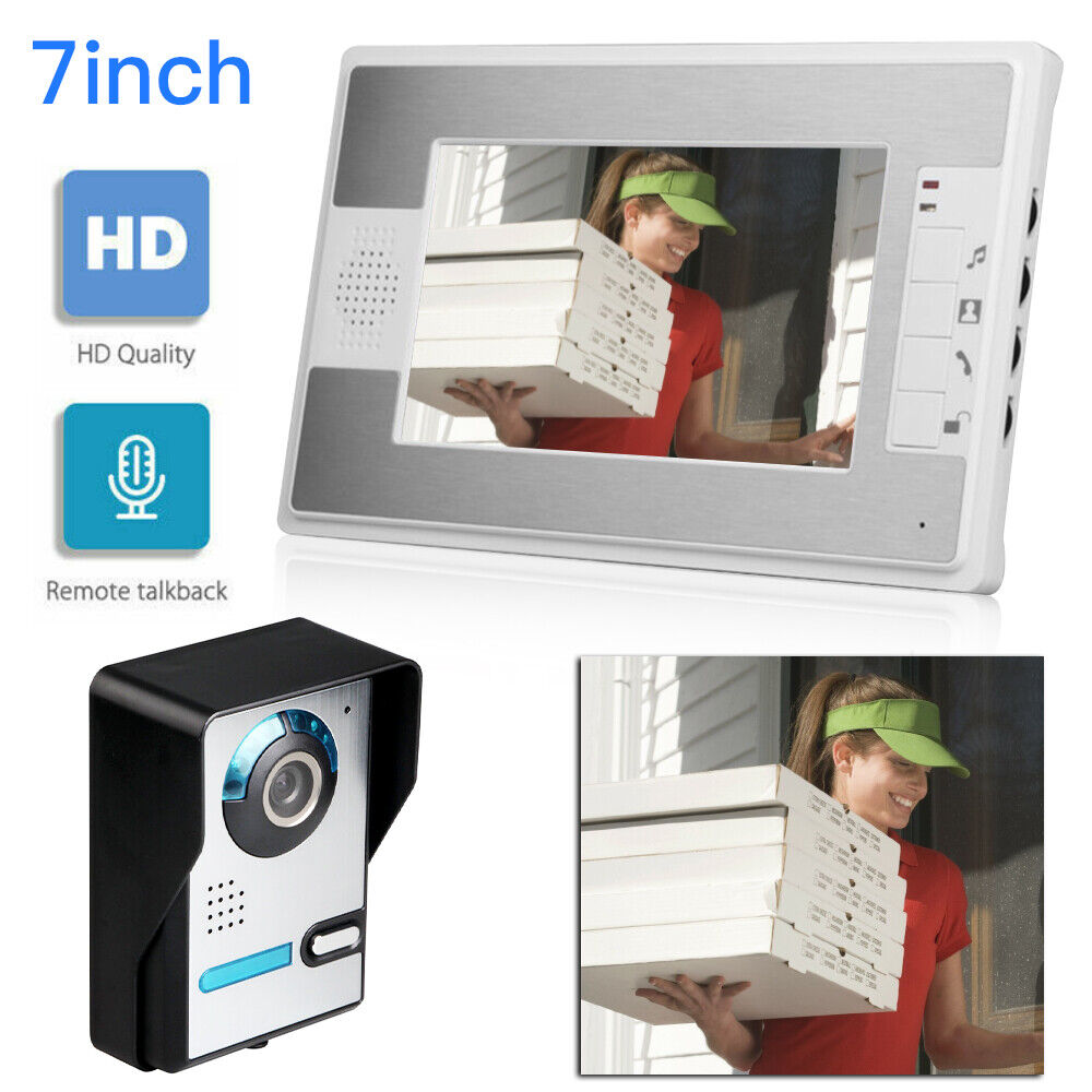 Video Doorbell Intercom 7"Color Door Phone Security System Night Vision +Monitor