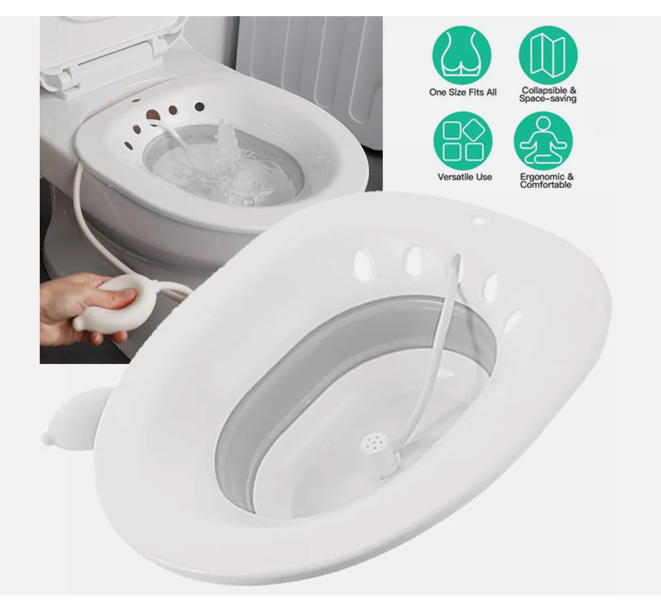 Foldable Hanging Toilet Sitz Bath for Postpartum Hemorrhoids Patients Healing