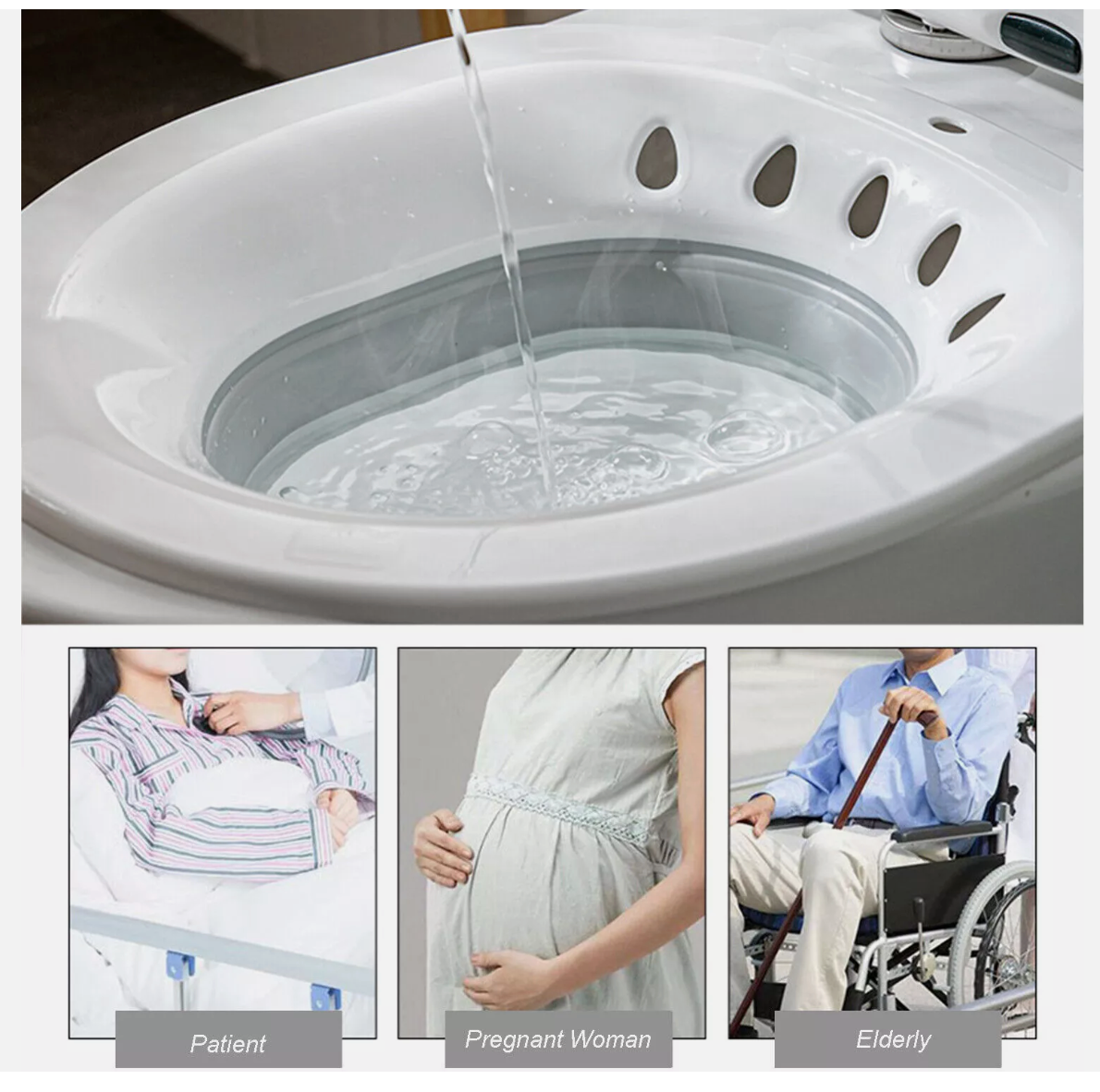 Foldable Hanging Toilet Sitz Bath for Postpartum Hemorrhoids Patients Healing