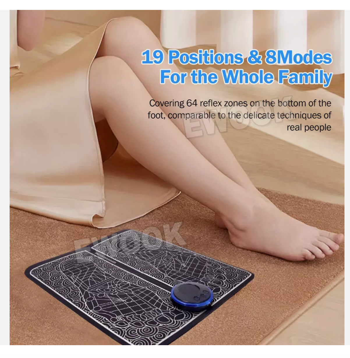 Electric EMS Foot Massager Mat Relax Muscle Stimulator Leg Shaping Massage Pad