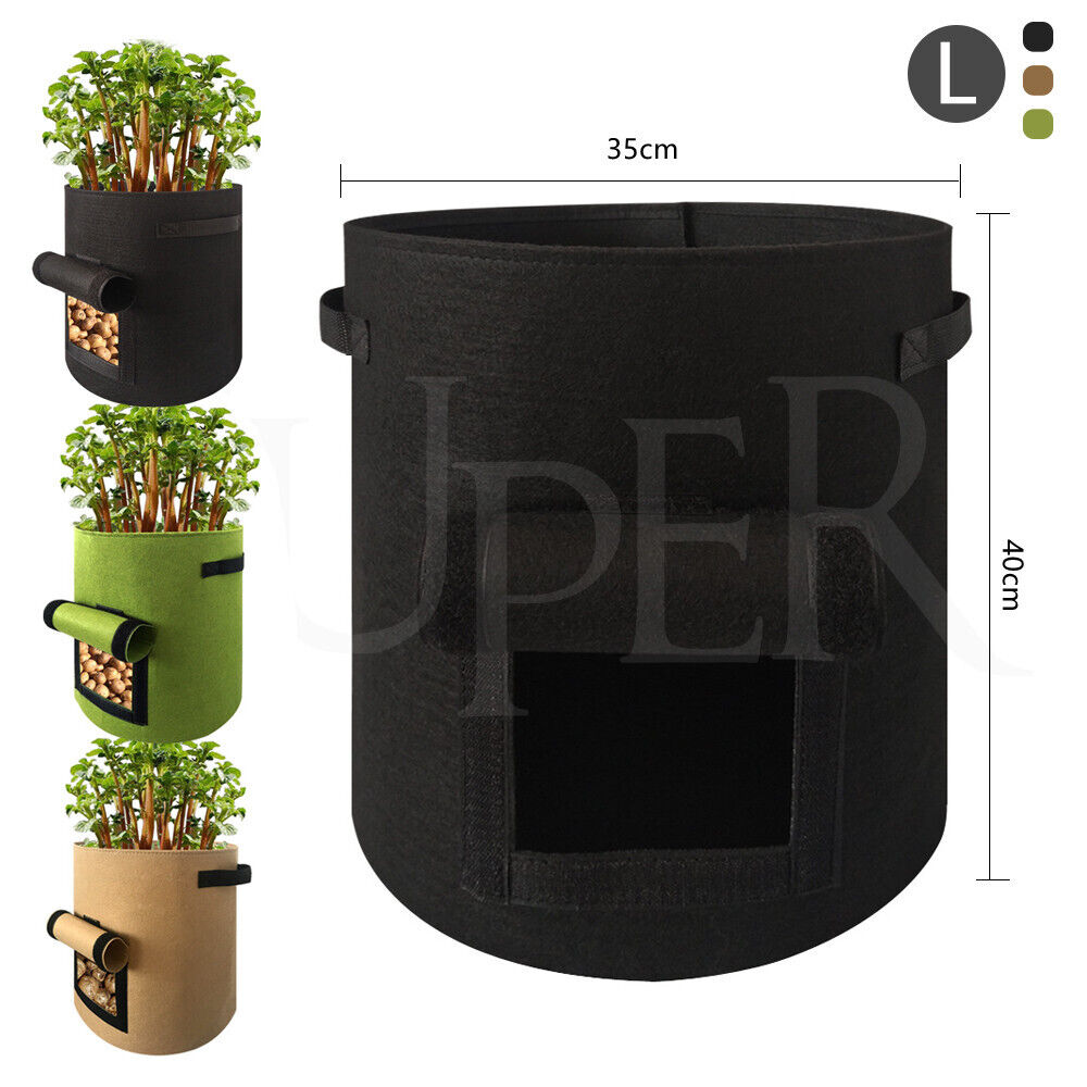 Potato Grow Planter Container Bags Pouch Root Plant Growing Bag Pot Side Window