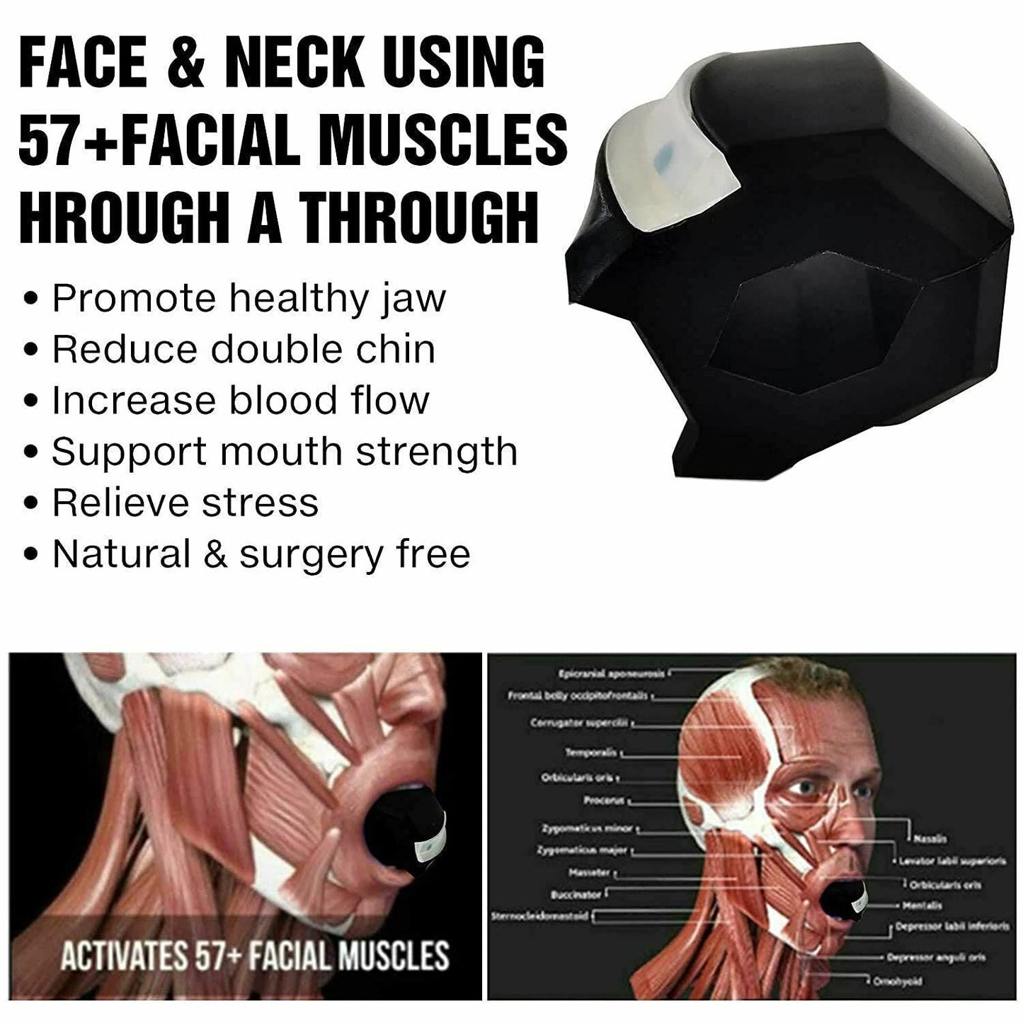 JawLine Exercise Facial Toner Jaw Muscle Exerciser Fitness Neck Face Toning tool