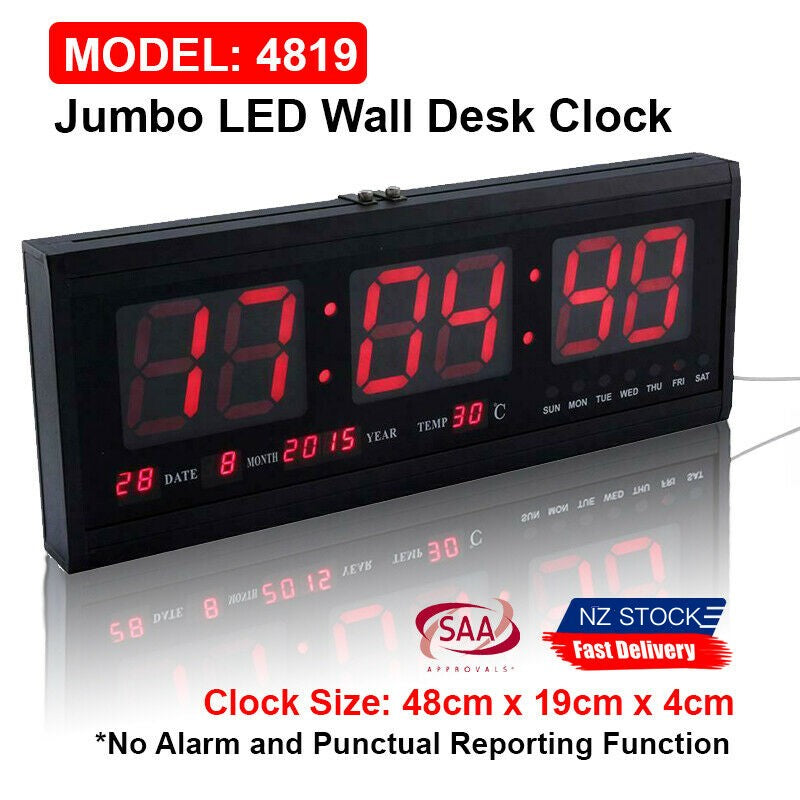 Jumbo LED Wall Desk Clock