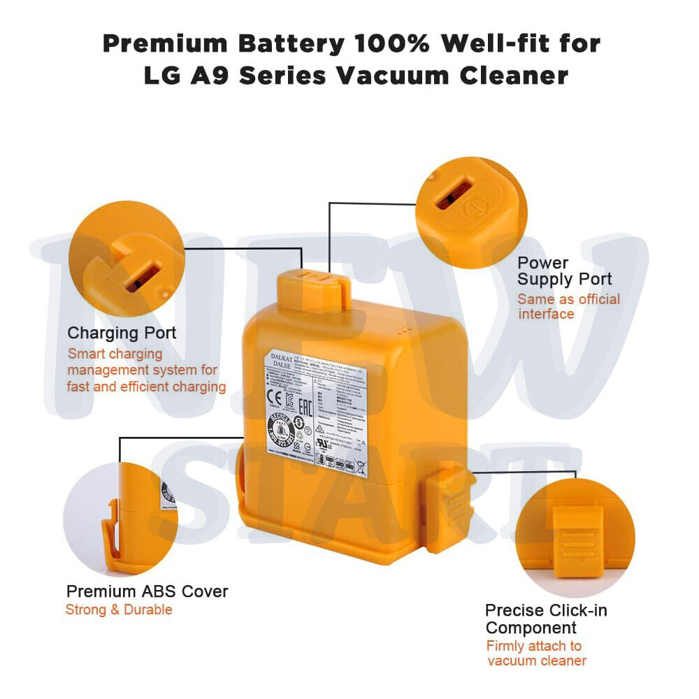 Battery for LG Cord Zero A9 Cordless Vacuums ESSENTIAL EAC63382201 EAC63382202