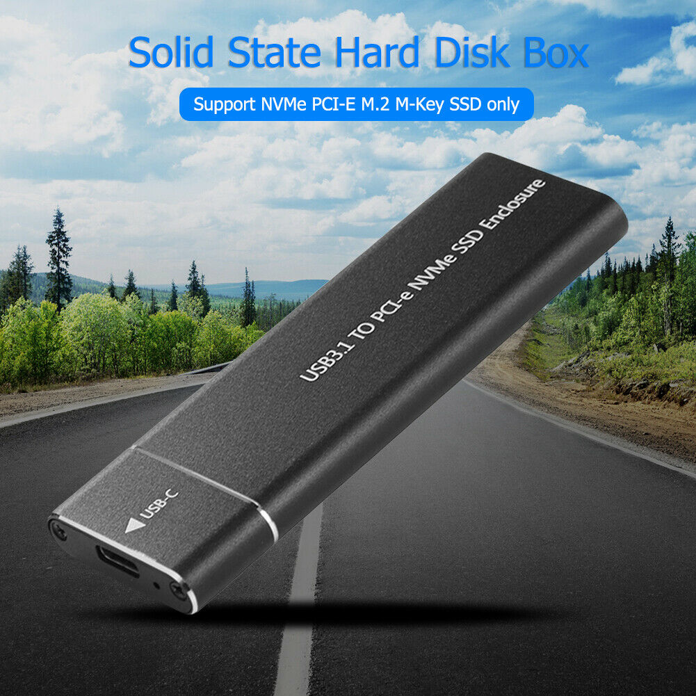 USB 3.1 Type-C M.2 NVMe SSD Enclosure 10Gbps M-Key PCI-E Mobile Case Box