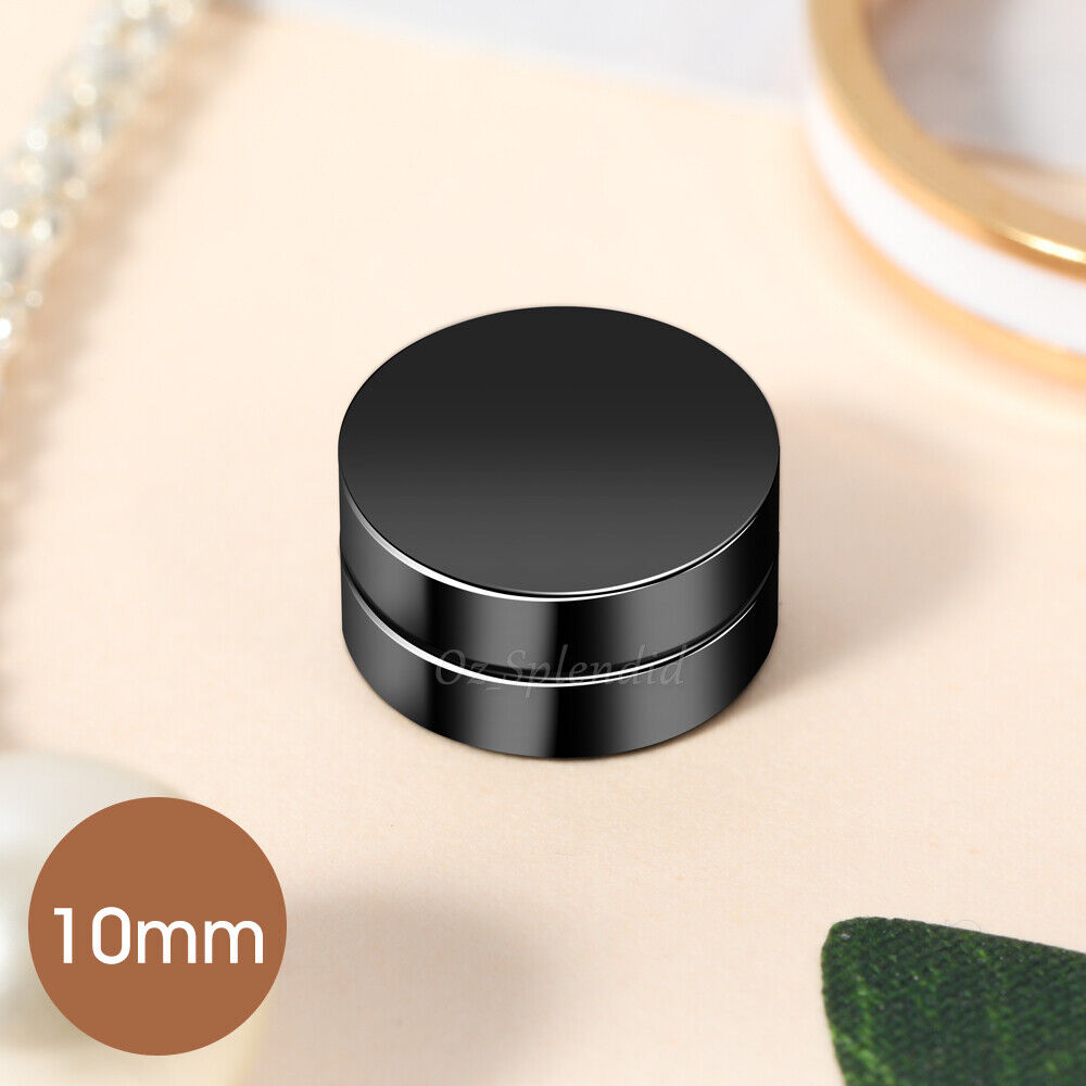 Magnetic Earring No Piercing Black Earrings Stud Mens Women Fake Round Jewellery