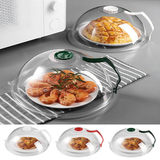 Microwave Food Dish Anti-Splatter Cover Guard Lid With Steam Vents Plate Covers