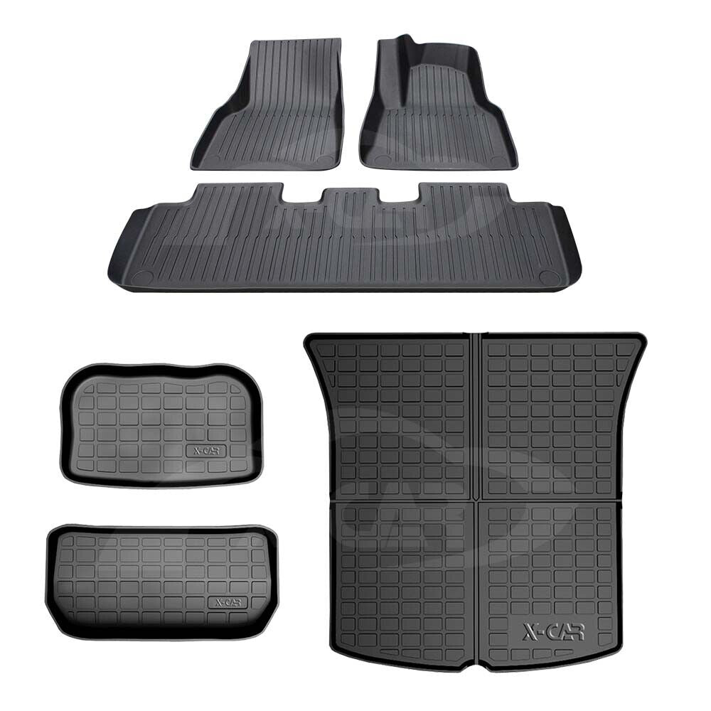 Tesla Model Y Rear Front Cargo Trunk Toolbox Boot Liner Kick Floor Mats