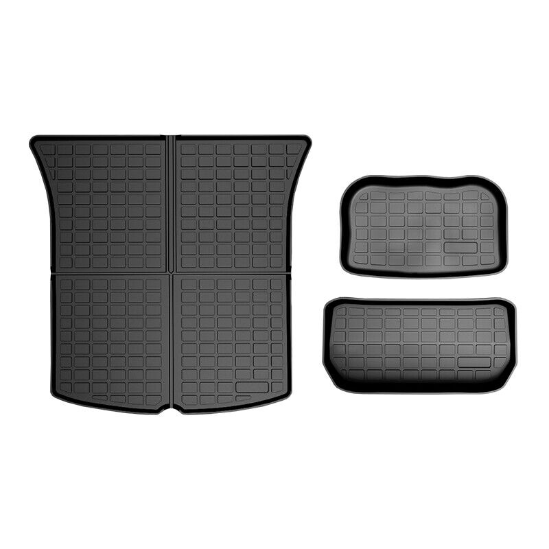 Tesla Model Y Rear Front Cargo Trunk Toolbox Boot Liner Kick Floor Mats