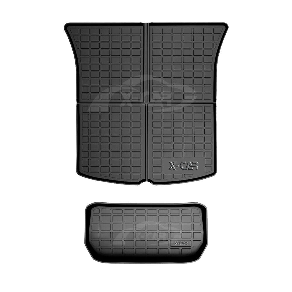 Tesla Model Y Rear Front Cargo Trunk Toolbox Boot Liner Kick Floor Mats