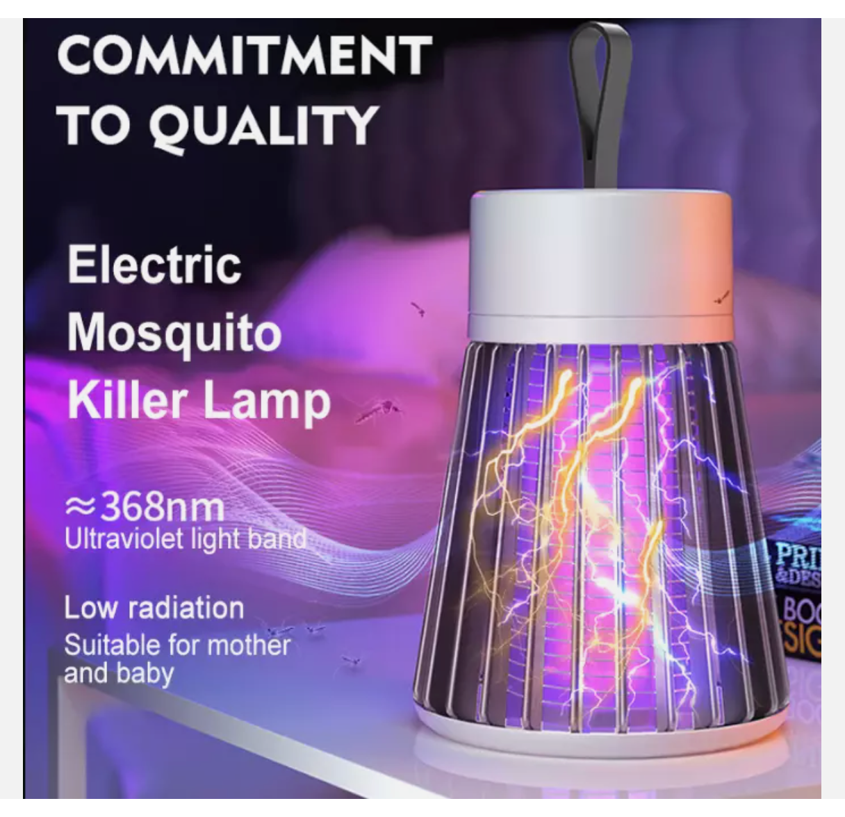 Electric Mosquito Killer Lamp Insect Catcher Fly Bug Zapper Trap LED UV Mozzie