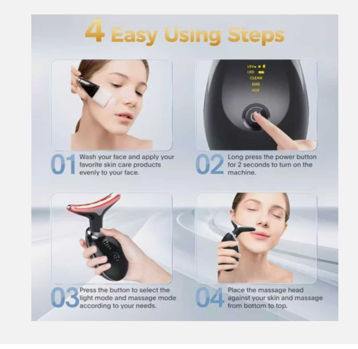 Rejuvenation Massager Neck Anti Wrinkle Face Beauty Device Skin Lifting Tighten