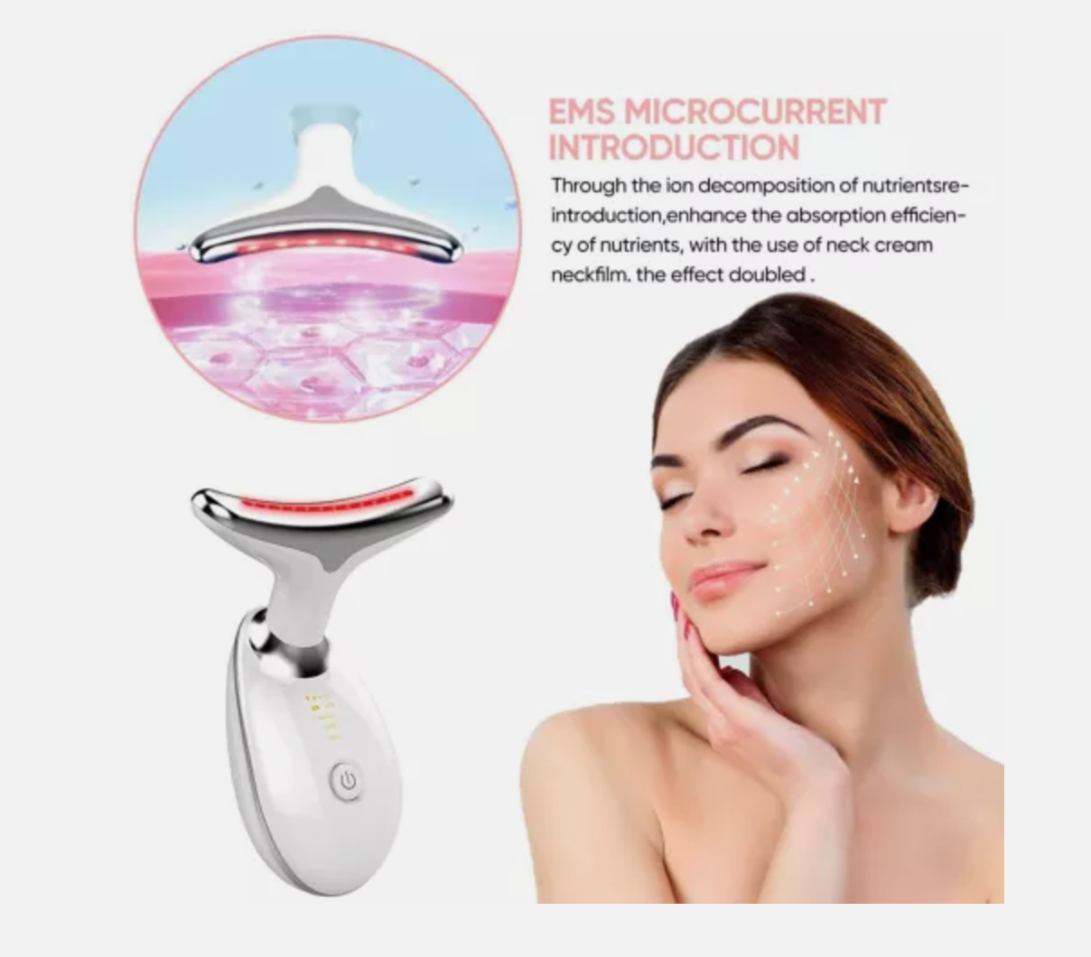 Rejuvenation Massager Neck Anti Wrinkle Face Beauty Device Skin Lifting Tighten