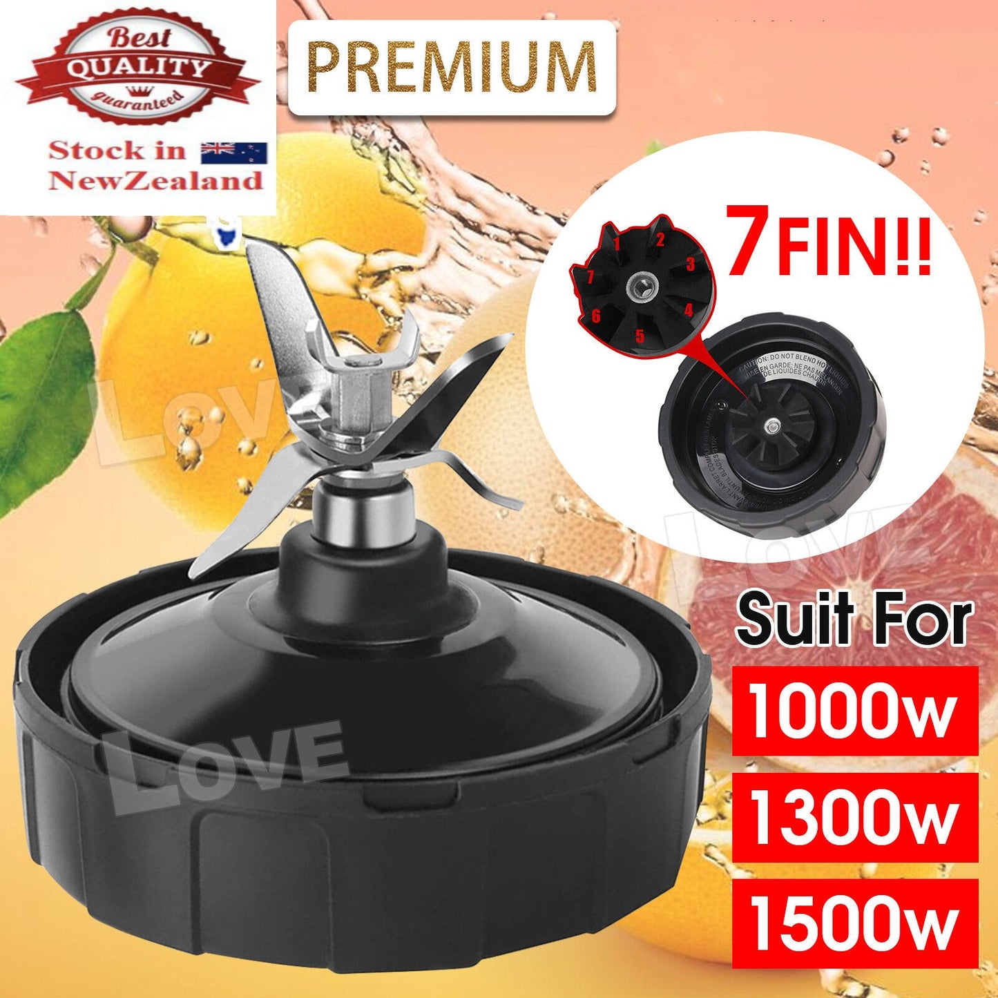 7 Fin Extractor Blade Blender For Nutri Ninja Auto IQ 1000 1300 1500 BL642 BL480