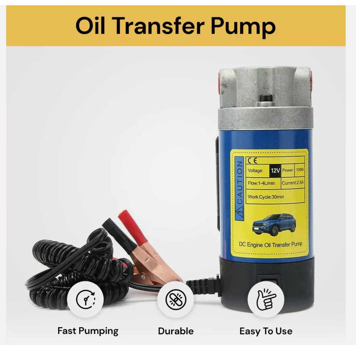 Electric Oil Transfer Pump Portable Extractor Fluid Engine Suction Diesel Siphon