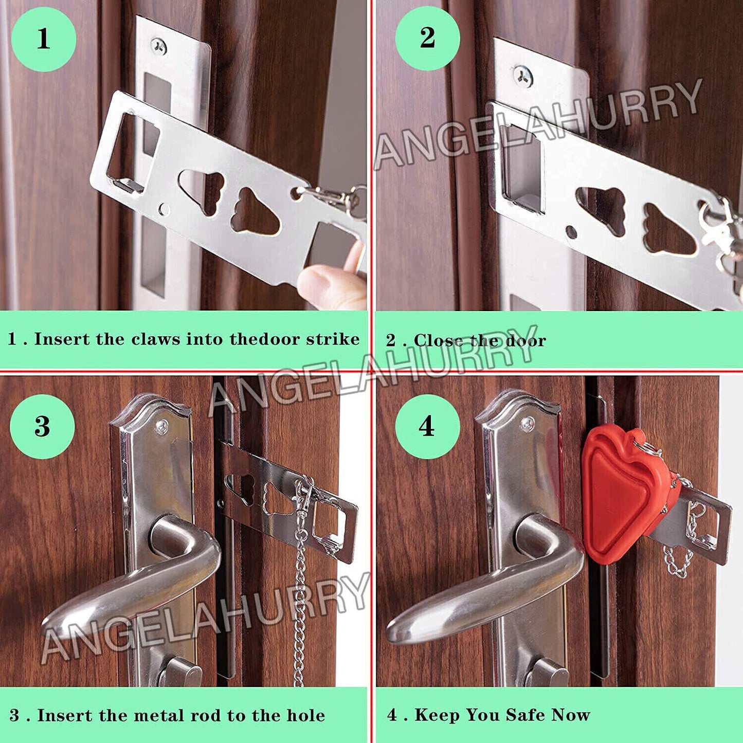 Portable Door Lock Security Safety Travel Hotel Home Addalock Safe Lock