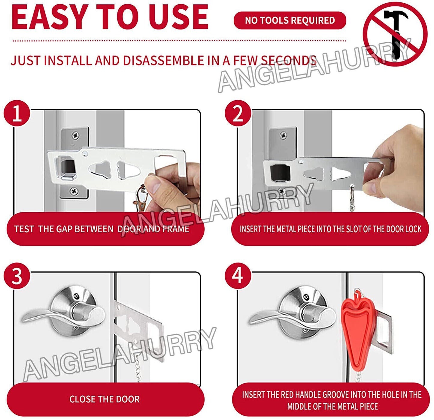 Portable Door Lock Security Safety Travel Hotel Home Addalock Safe Lock