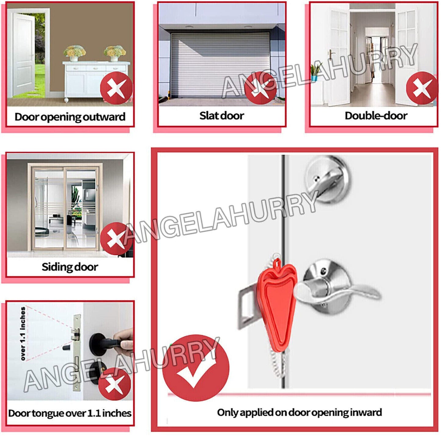 Portable Door Lock Security Safety Travel Hotel Home Addalock Safe Lock