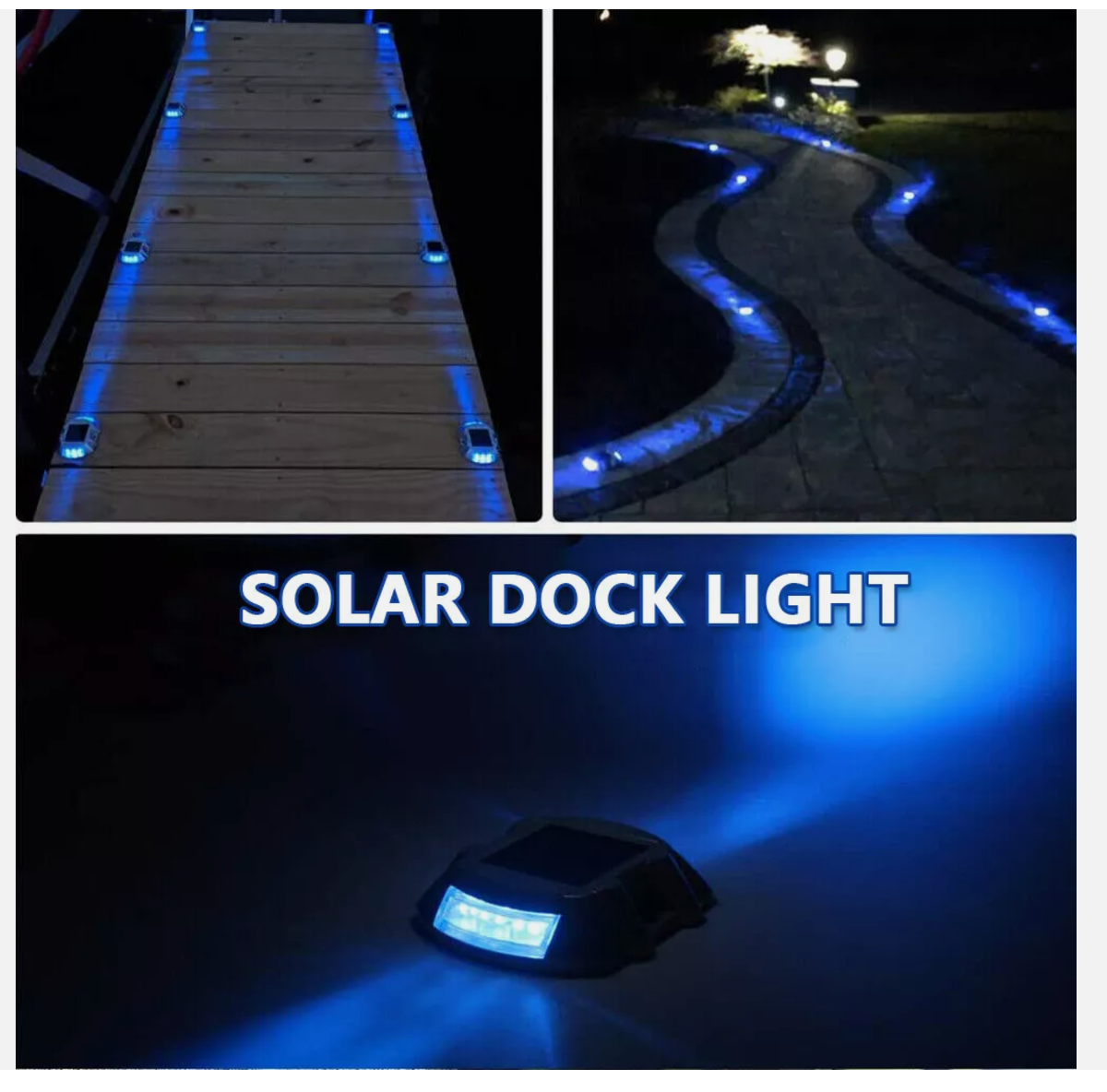 Solar Driveway Lights Deck Pathway Lights Solar Dock LED Light Safety Light