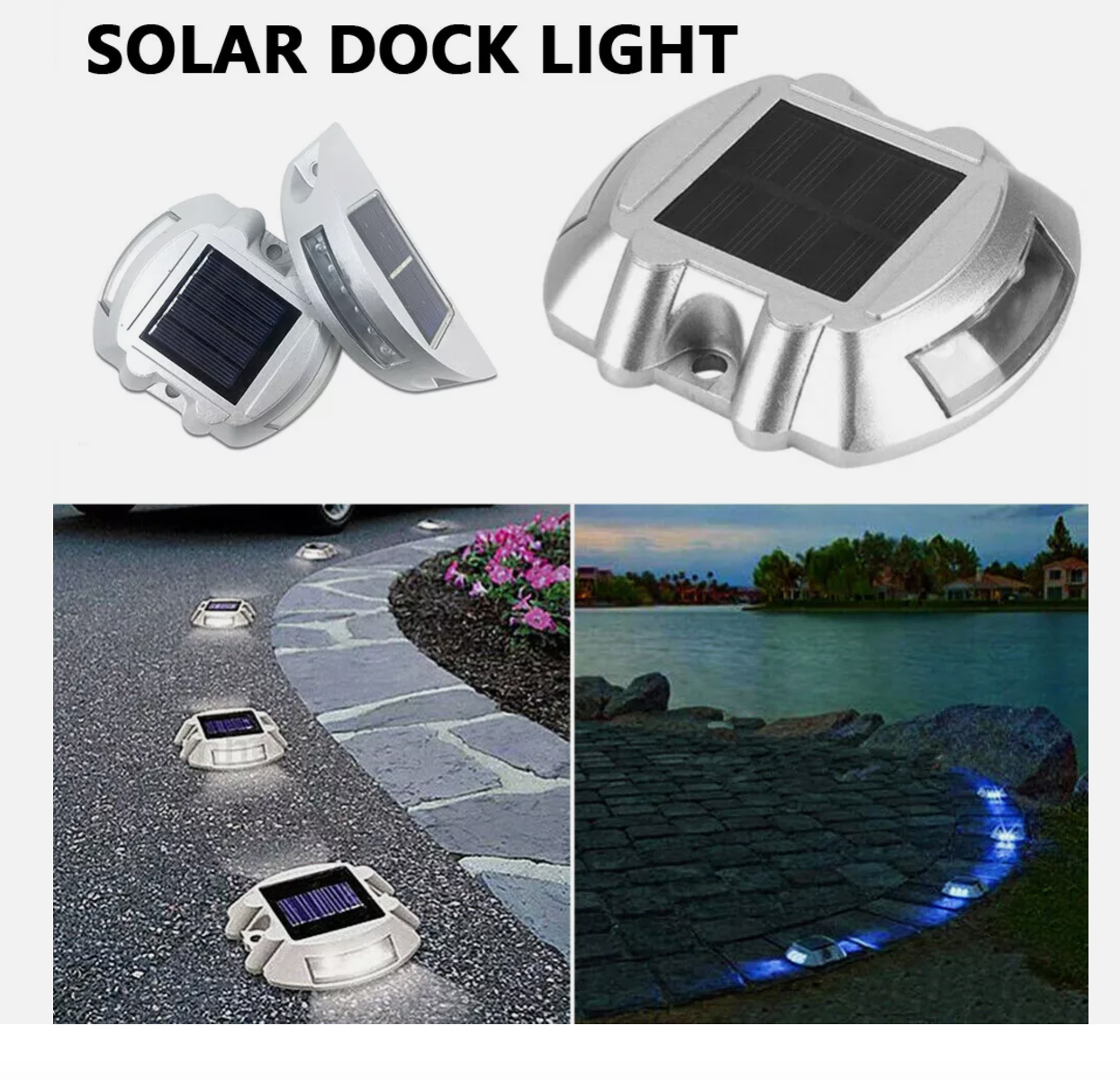 Solar Driveway Lights Deck Pathway Lights Solar Dock LED Light Safety Light