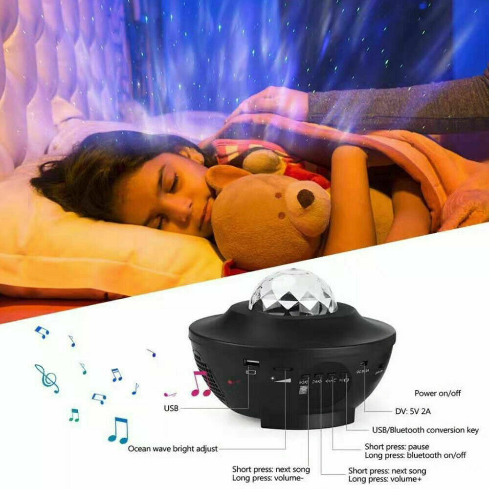 Bluetooth LED Galaxy Starry Night Light Projector Ocean Star Sky Party Lamp Gift