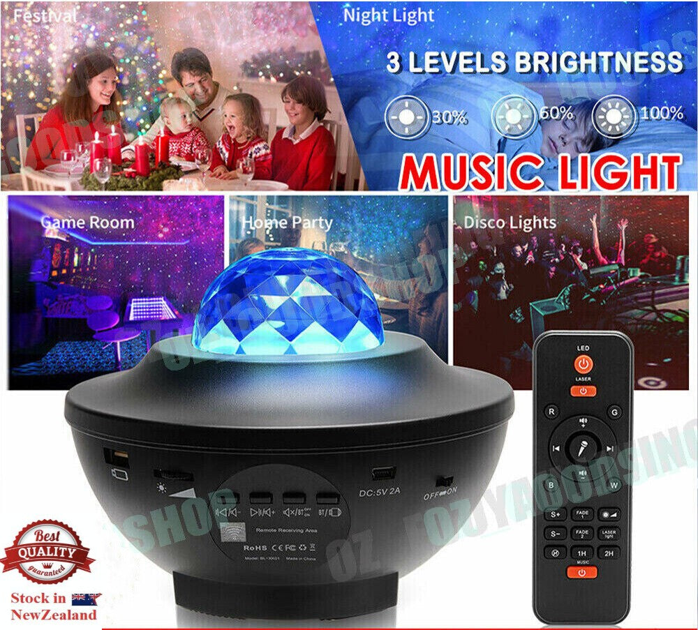 Bluetooth LED Galaxy Starry Night Light Projector Ocean Star Sky Party Lamp Gift