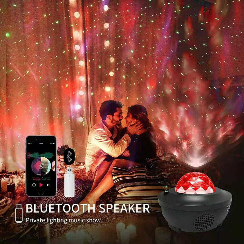 Bluetooth LED Galaxy Starry Night Light Projector Ocean Star Sky Party Lamp Gift