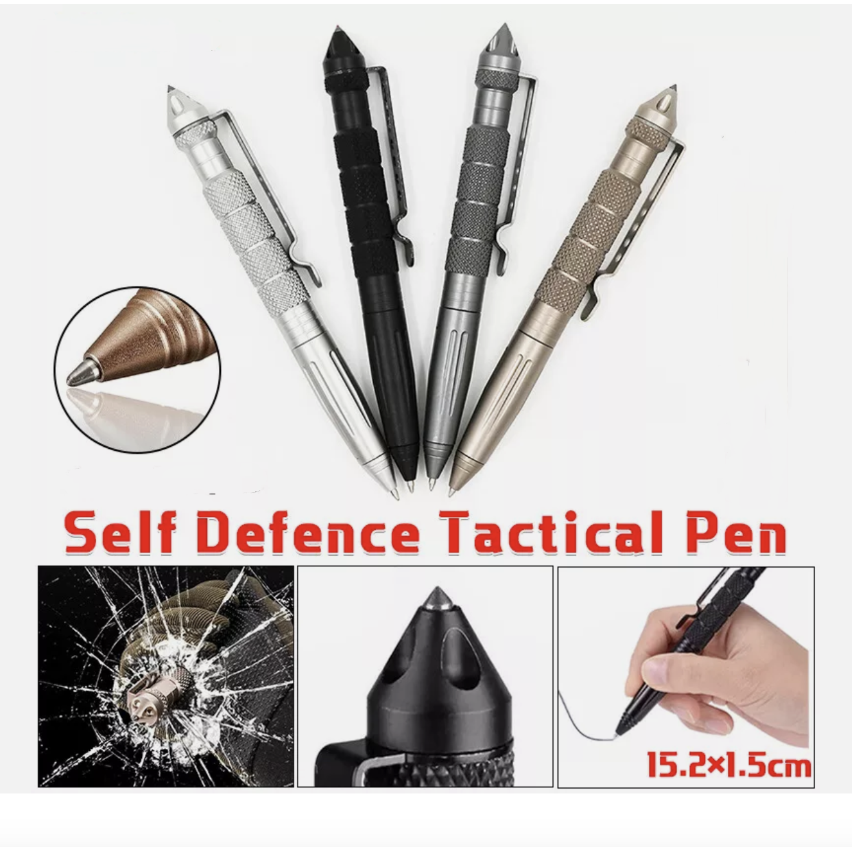 Self Defence Tactical Pen Glass Breaker DNA Catcher Survival Emergency Tool