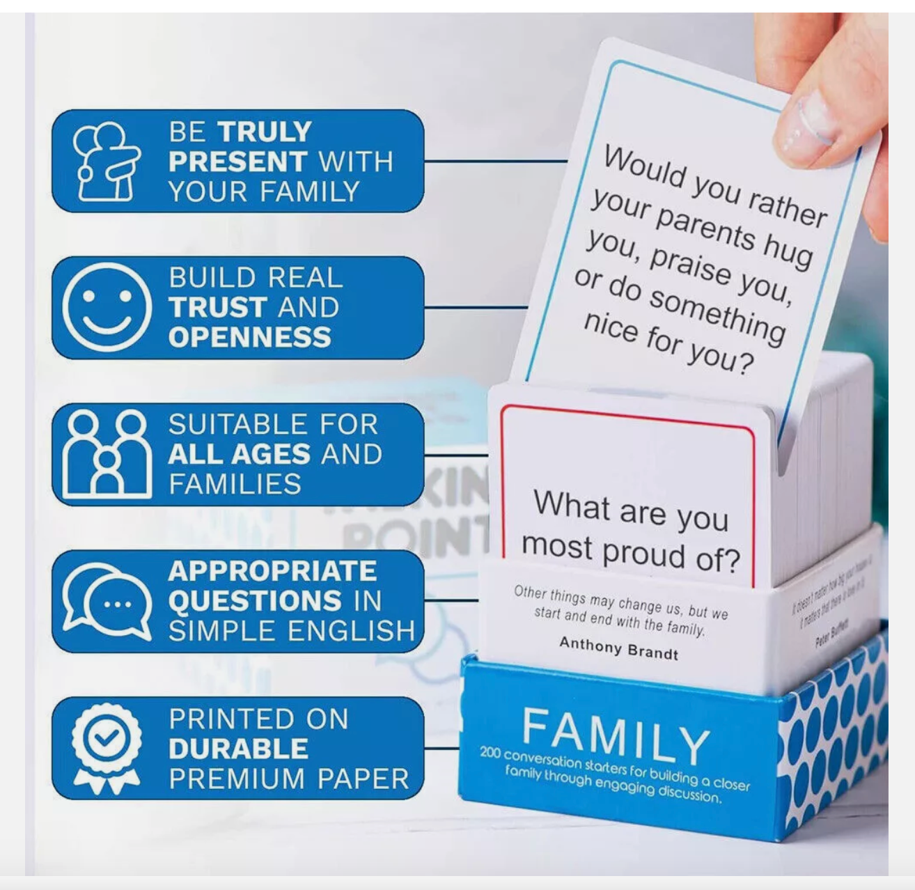 200 Family Conversation Starters Great Relationships Fun Questions Card Games