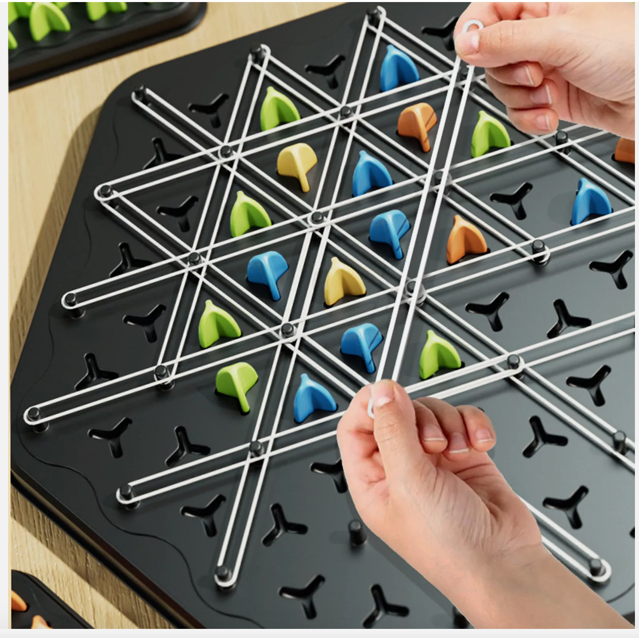 Triggle Game Funny Chain Triangle Game Peg Board Brain-Strategy Board Game Gift