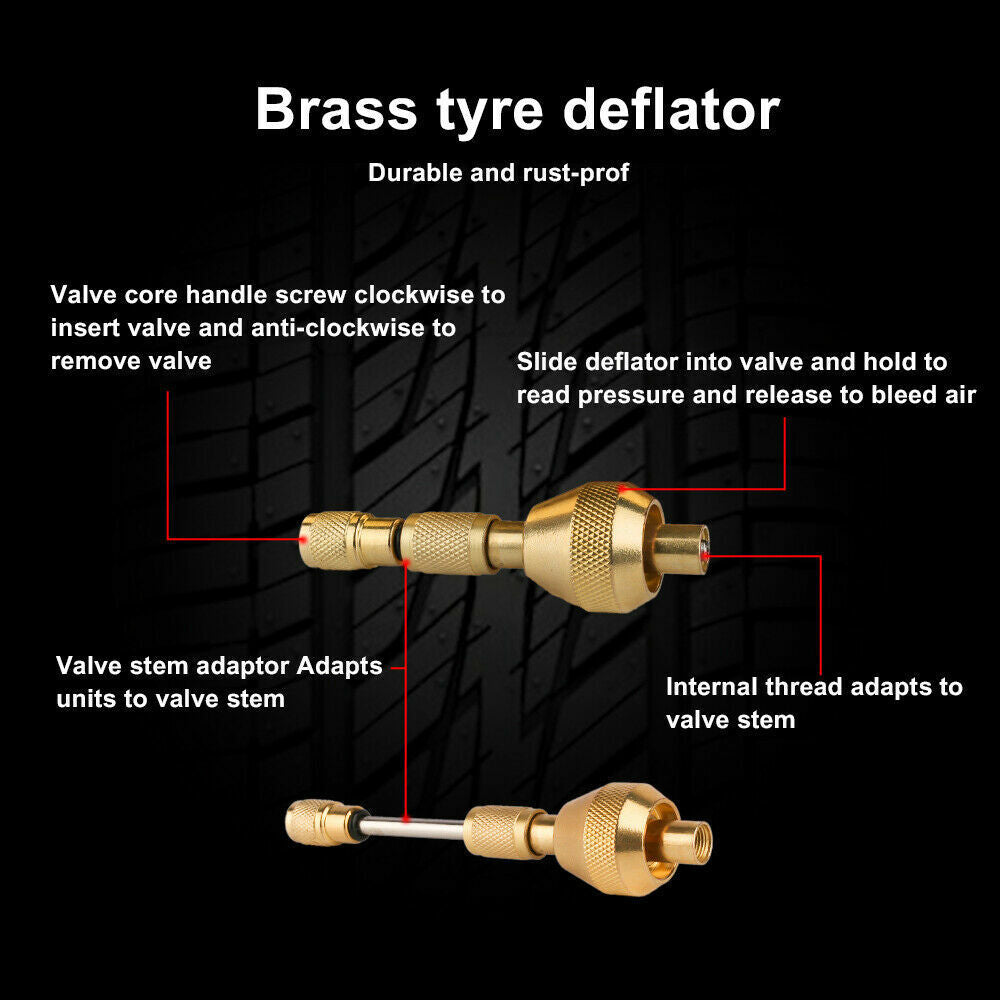 Tyre/Tire Deflator Rapid Air Deflators 4WD 4X4 Pressure Gauge Valve Tool