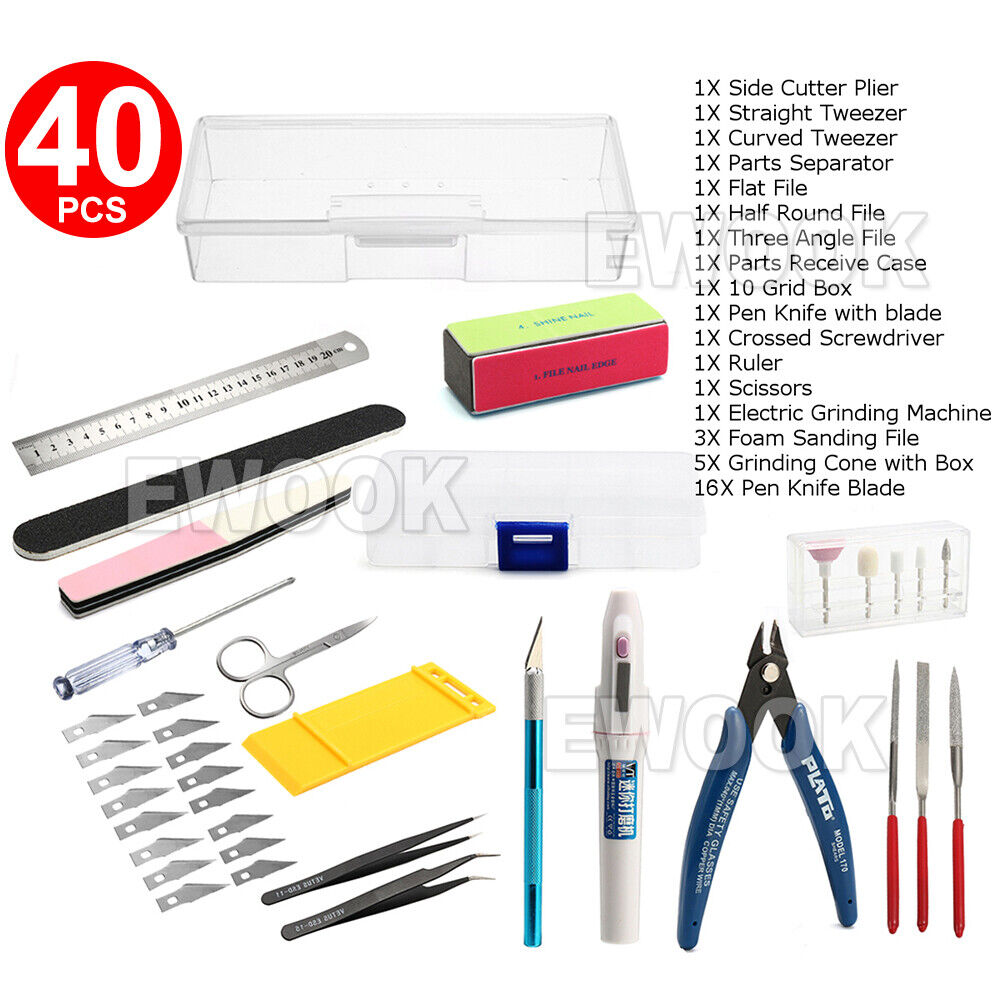 40PCS Basic Tools Craft Set For Hobby Model Building Kit Grinding FOR GUNDAM