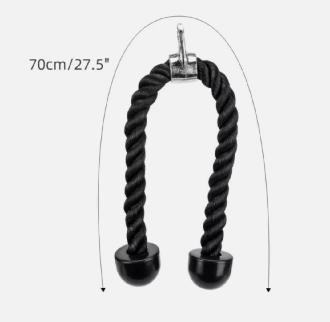 Tricep Rope Gym Press Down Push Pull Cord Multi Lat Bar Pulley Cable Attachment