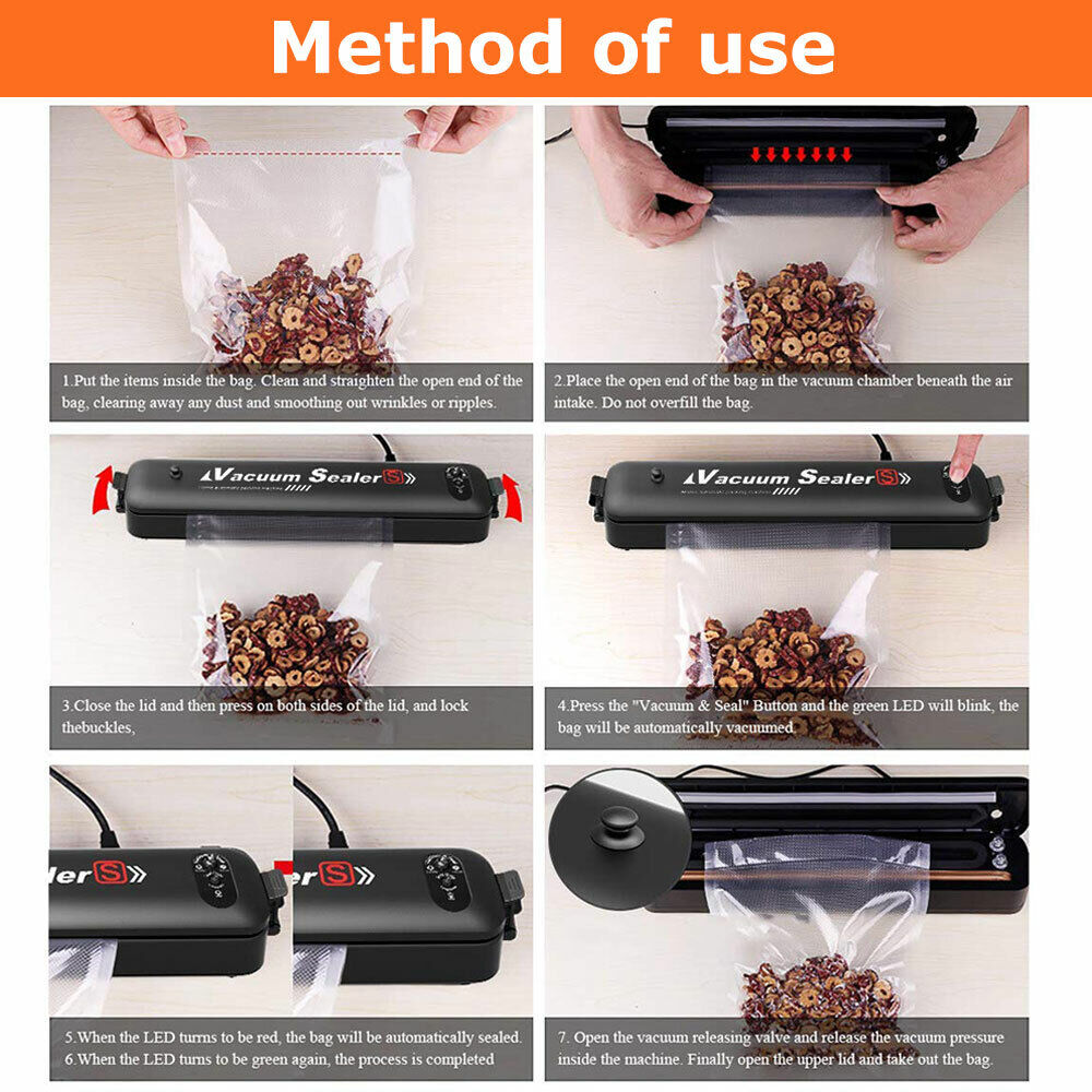 Automatic Vacuum Sealer Food Packing Machine with 15PCS Vaccum Food Bags