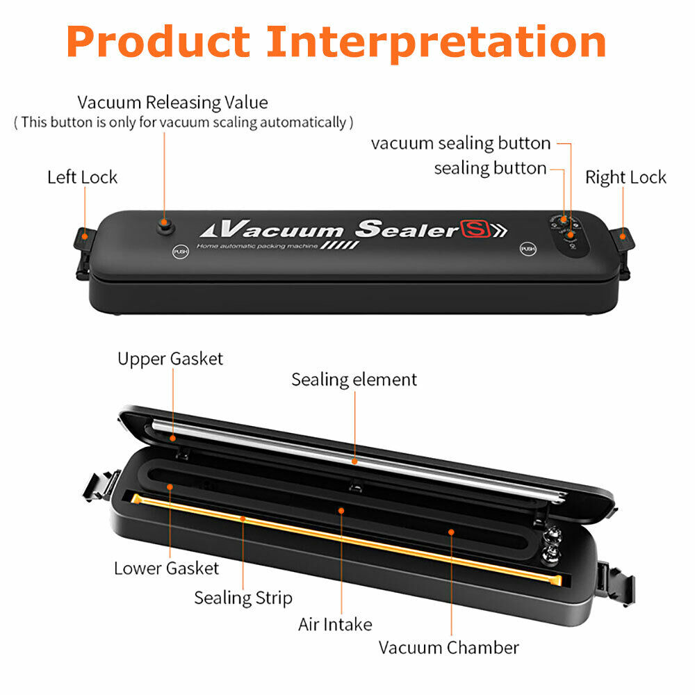 Automatic Vacuum Sealer Food Packing Machine with 15PCS Vaccum Food Bags