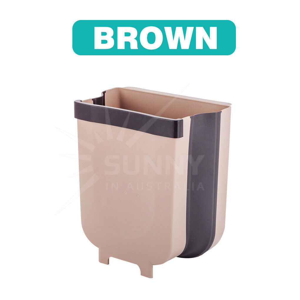 12L Kitchen Wall Mounted Foldable Waste Bin Cabinet Door Cupboard Hanging Trash