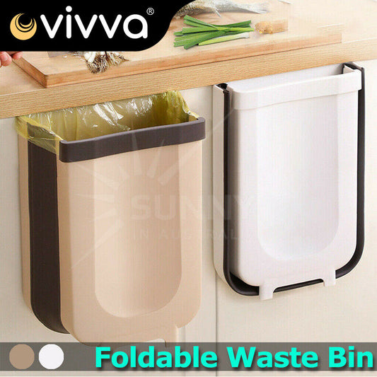 12L Kitchen Wall Mounted Foldable Waste Bin Cabinet Door Cupboard Hanging Trash