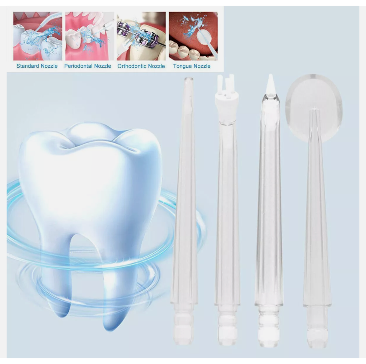 Water Cordless Jet Dental Teeth Flossers Tooth Cleaner 4 Nozzle