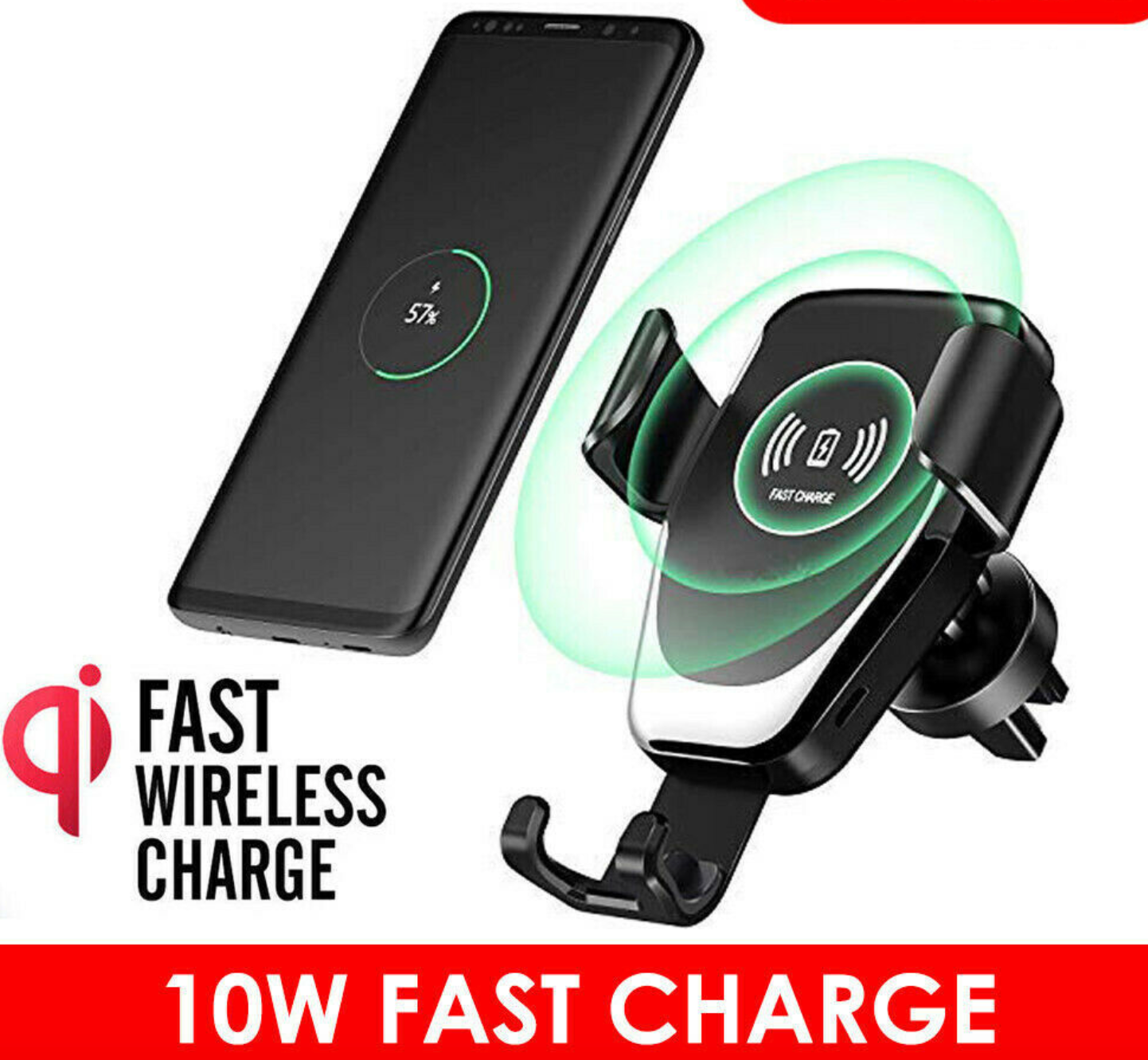 Qi Wireless Fast Charger Car Holder Gravity Mount