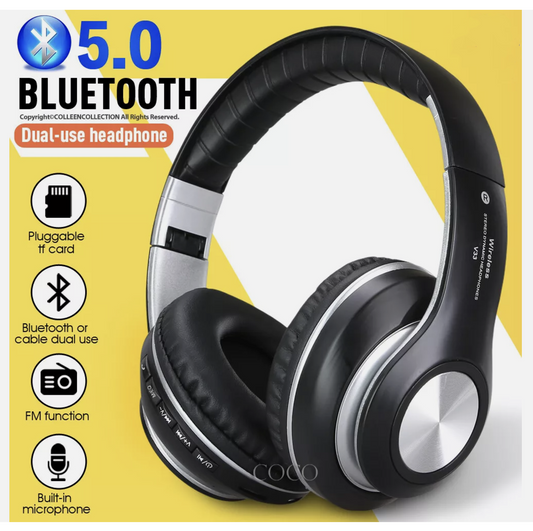 Wireless Headphones Bluetooth Earphones Headset Rechargeable with Mic