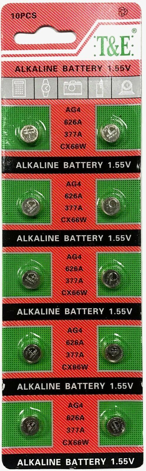 10xAlkaline LR626 377 AG4 LR66 Battery Cell Button Batteries ALARM CALCULATOR