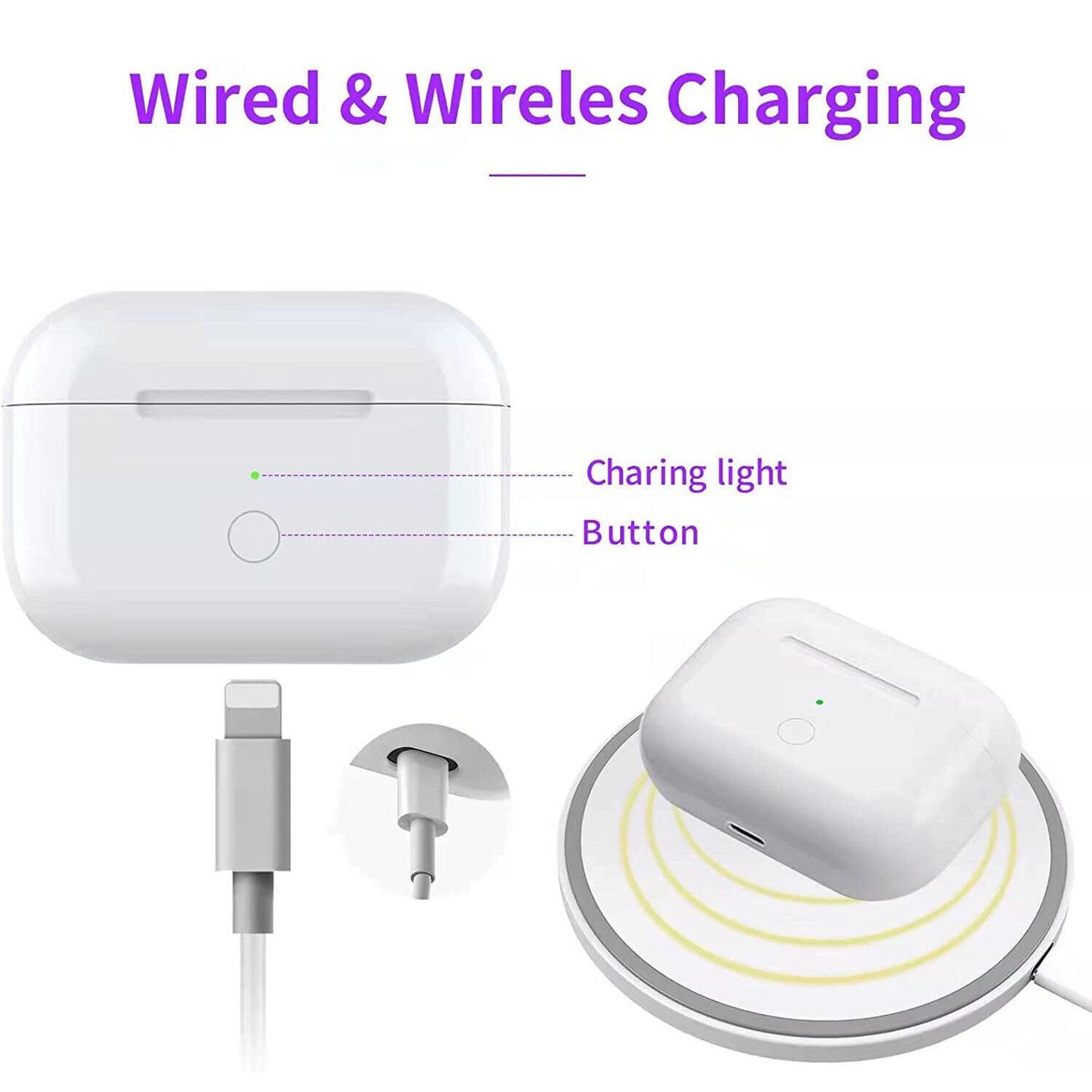 Replacement Wireless Charging Case For Airpods Pro Bluetooth Compatible Earphone