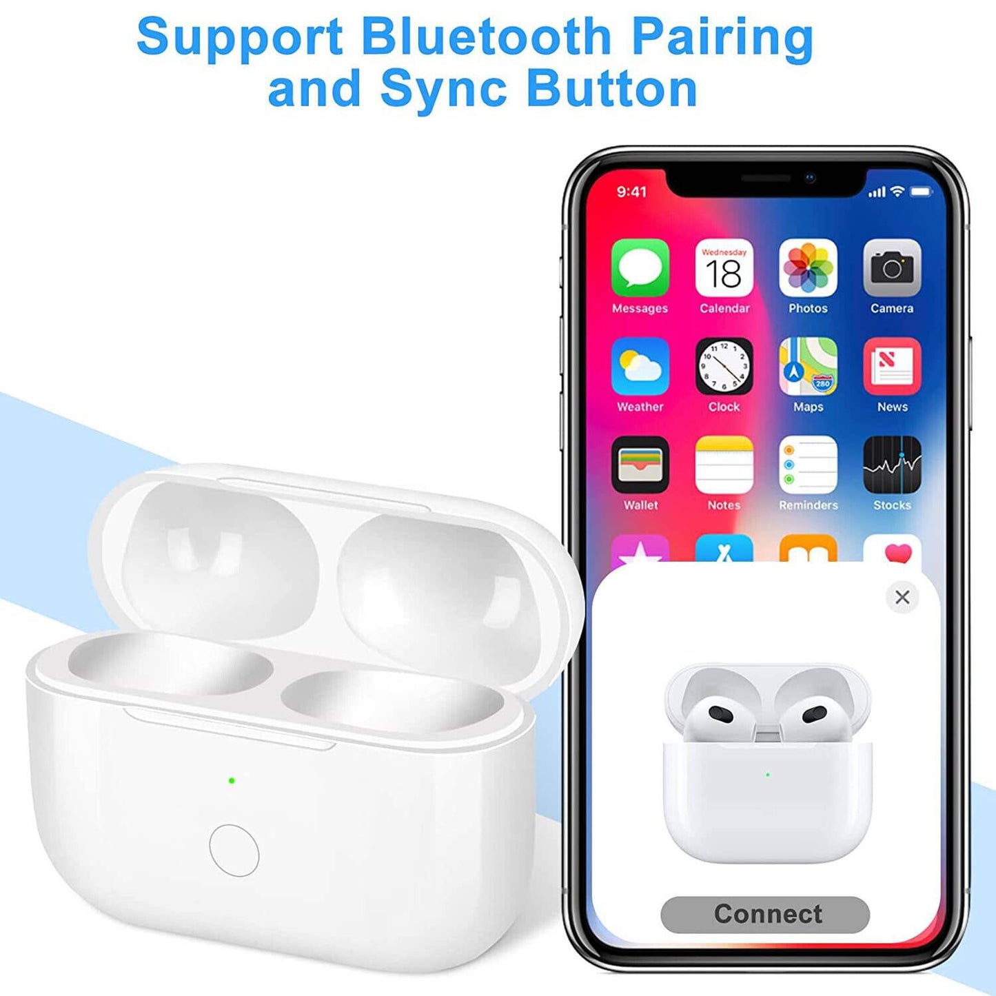 Replacement Wireless Charging Case For Airpods Pro Bluetooth Compatible Earphone
