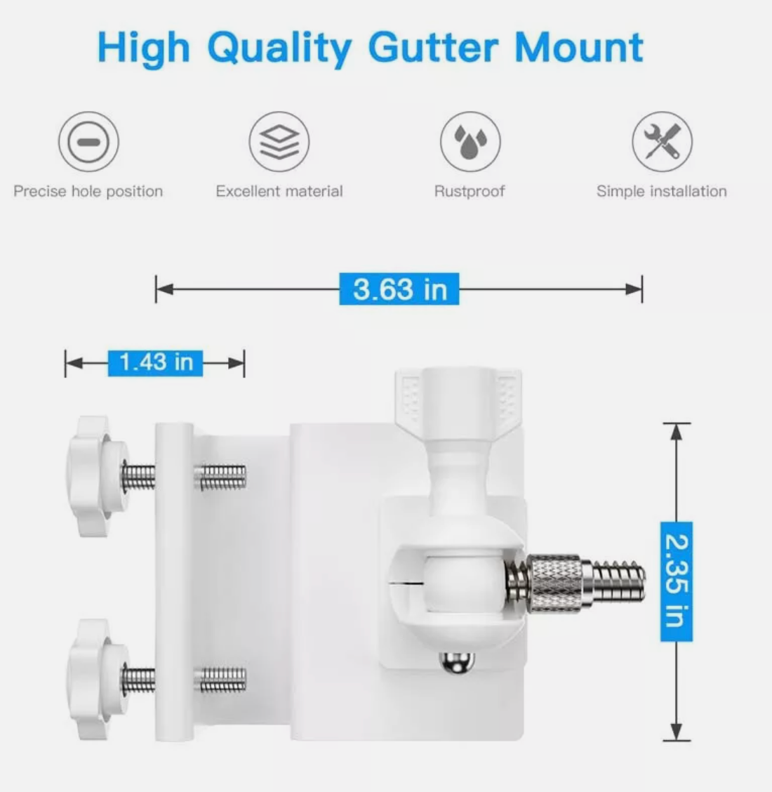 Weatherproof Gutter Mount for Arlo EufyCam3 /EufyCam 2C/2C Pro/Eufy E Camera